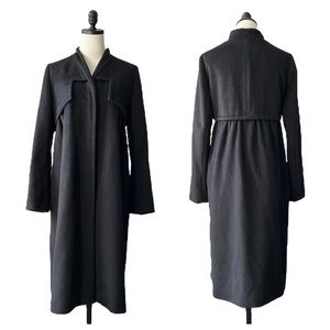 Derercuny Italy Angora Cashmere Coat in Black | 44 MEDIUM